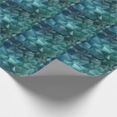 Papier Cadeau Vert bleu foncé : Design cristal Abstrait (Coin)