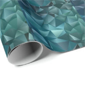 Papier Cadeau Vert bleu foncé : Design cristal Abstrait (Coin rond)