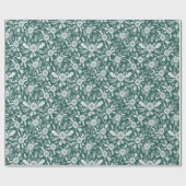 Papier Cadeau Vert botanique de Noël (Plat)