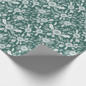 Papier Cadeau Vert botanique de Noël (Coin)