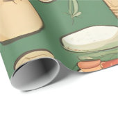 Papier Cadeau Vert brique (Coin rond)