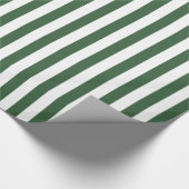 Papier Cadeau Vert chasseur et rayure blanche (Coin)