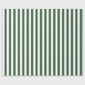 Papier Cadeau Vert chasseur et rayure blanche (Plat)