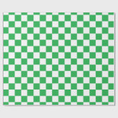 Papier Cadeau Vert Checkered et blanc (Plat)