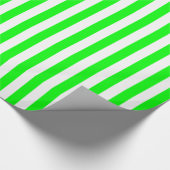 Papier Cadeau Vert Citron et Rayure Blanche (Coin)