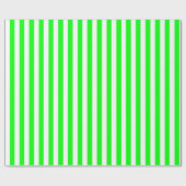 Papier Cadeau Vert Citron et Rayure Blanche (Plat)