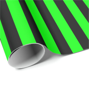 Papier Cadeau Vert citron et rayure noire