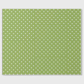 Papier Cadeau Vert citron | Papier blanc à enveloppement à point (Plat)