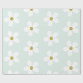 Papier Cadeau Vert clair Blanc Simple Maisy Or (Plat)