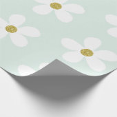 Papier Cadeau Vert clair Blanc Simple Maisy Or (Coin)