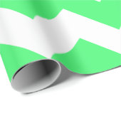 Papier Cadeau Vert clair et blanc extra grand Chevron (Coin rond)