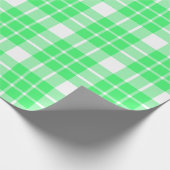 Papier Cadeau Vert clair et blanc plaid|Grand Motif| (Coin)