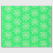 Papier Cadeau Vert clair sur vert printemps Fleurs croquantes (Plat)