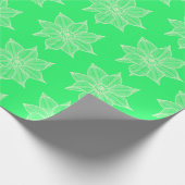 Papier Cadeau Vert clair sur vert printemps Fleurs croquantes (Coin)