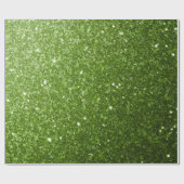 Papier Cadeau Vert clair verdure faux paillettes scintille (Plat)
