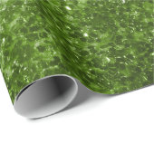 Papier Cadeau Vert clair verdure faux paillettes scintille (Coin rond)
