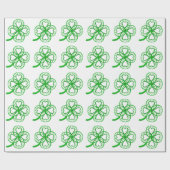 Papier Cadeau Vert Clover Heart St Patty Choisissez la couleur E (Plat)
