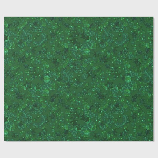 Papier Cadeau Vert, confetti, parties scintillant (Plat)