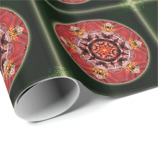 Papier Cadeau Vert d'abeille (Coin rond)