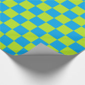Papier Cadeau Vert de chaux Checkered et turquoise (Coin)