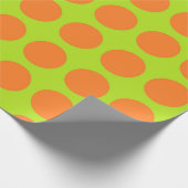Papier Cadeau Vert de chaux orange de pois (Coin)