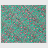 Papier Cadeau Vert de cuivre de Huyuco (Plat)