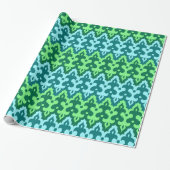 Papier Cadeau Vert de damassé, de turquoise et de jade d'Ikat de (Déroulé)