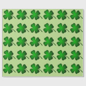 Papier Cadeau Vert de fermeture à quatre feuilles (Plat)