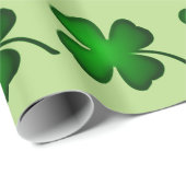 Papier Cadeau Vert de fermeture à quatre feuilles (Coin rond)