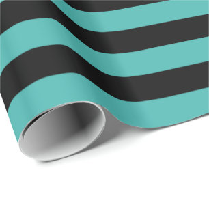 Papier Cadeau Vert-de-gris et rayure noire