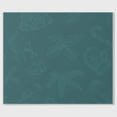 Papier Cadeau Vert de Noël férié  (Plat)