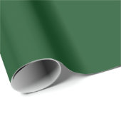 Papier Cadeau vert de Noël profond foncé saturé (Coin rond)