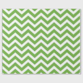 Papier Cadeau Vert de printemps et chevron blanc Mariage Anniver (Plat)