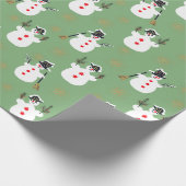 Papier Cadeau Vert doux Retro Frosty Gold Sage (Coin)