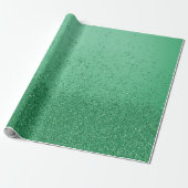 Papier Cadeau Vert émeraude faux paillettes  (Déroulé)