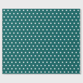 Papier Cadeau Vert émeraude | Point Polka blanc (Plat)