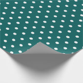 Papier Cadeau Vert émeraude | Point Polka blanc (Coin)