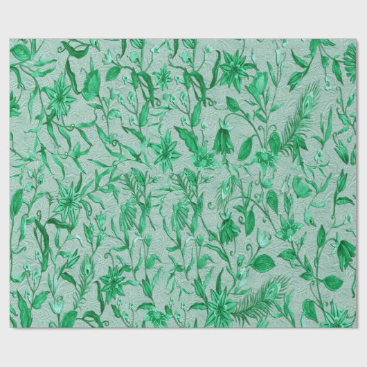 Papier Cadeau Vert émeraude sur support de texture sculptée (Plat)