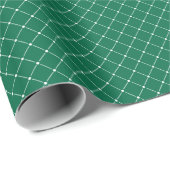 Papier Cadeau Vert et blanc Moderne Plaid Noël (Coin rond)