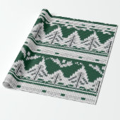 Papier Cadeau Vert et blanc occupé attirant l'oeil (Déroulé)