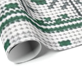 Papier Cadeau Vert et blanc occupés accrocheurs (Coin rond)