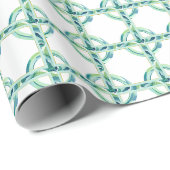 Papier Cadeau Vert et bleu (Coin rond)