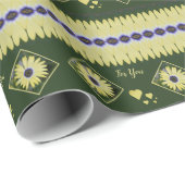 Papier Cadeau Vert Et Jaune (Coin rond)