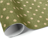 Papier Cadeau Vert et Kraft Noël Rétro (Coin rond)