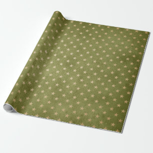 Papier Cadeau Vert et Kraft Noël Rétro