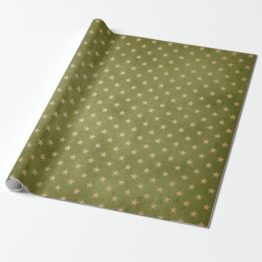 Papier Cadeau Vert et Kraft Noël Rétro (Déroulé)
