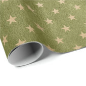 Papier Cadeau Vert et Kraft Noël Rétro (Coin rond)