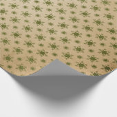 Papier Cadeau Vert et Kraft Noël Rétro (Coin)