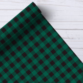 Papier Cadeau Vert et noir carreau de buffle