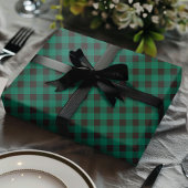 Papier Cadeau Vert et noir carreau de buffle
